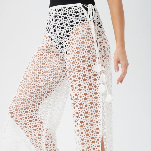 TRINA TURK
Chateau Floral Mesh Cover-Up Pants in Vanilla - Picture 3 of 10